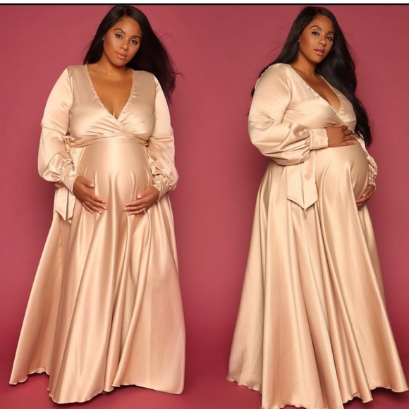 Champagne wrap gown in size US size 10 - Picture 1 of 1